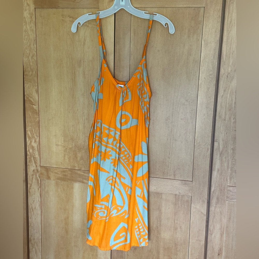 Orange and Gray Floral Dress